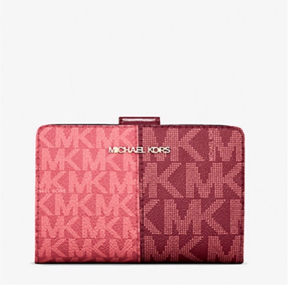 Michael Kors Jet Set Medium Two-Tone Logo Wallet - Picture 9 of 11